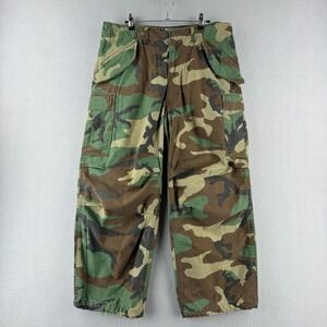 Vintage M-65 Pants Mens Medium Short Military 80s Trousers Cold Weather M81 Camo